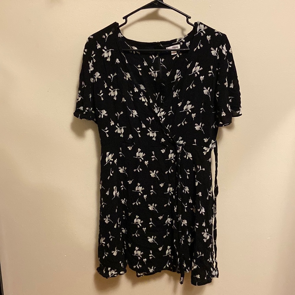 Mini black floral dress